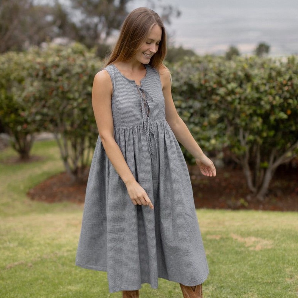 Neuflora Ada Women’s Dress Navy and White Striped